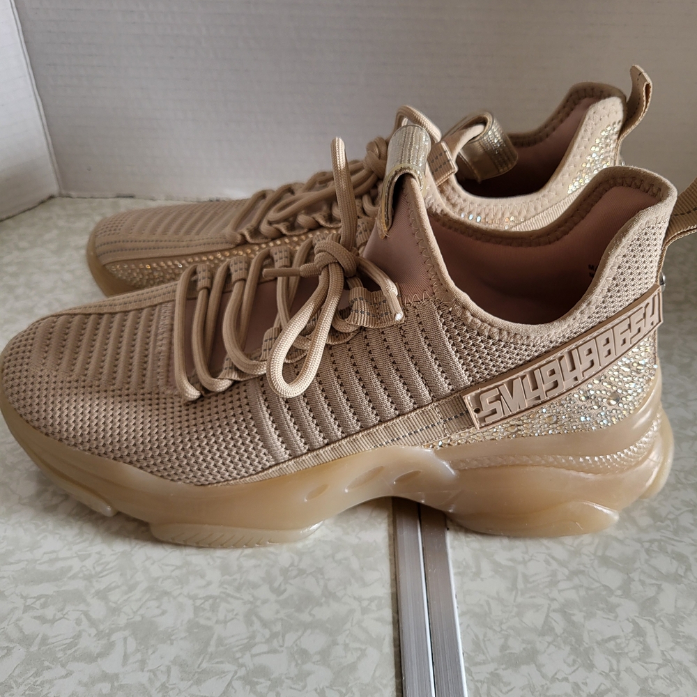 Steve Madden Women's Beige Sneakers with Rhinestones